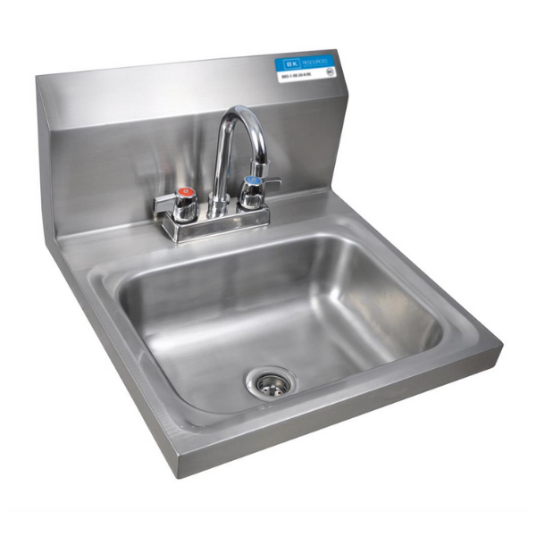 BK Resources (BKHS-D-1410-P-G) DM Hand Sink 2 Hole 1-7/8" DR With Faucet