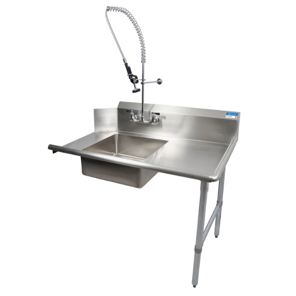BK Resources (BKSDT-26-R-P-G) 26" Soiled Dishtable Right With Faucet