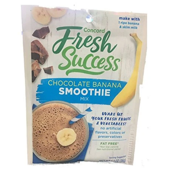 Concord Foods Chocolate Banana Smoothie Mix, 1.3 Oz Pouch (Value Pack of 6 Pouches)