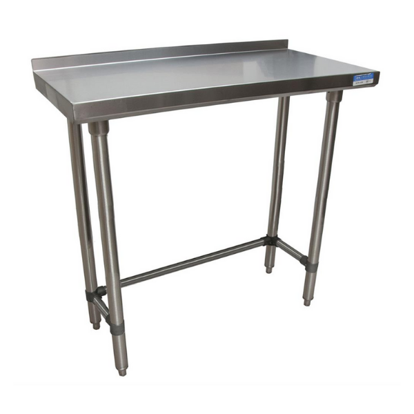 BK Resources (VTTROB-1836) 18" X 36" T-430 18 GA Table Stainless Steel 1.5" Riser Open Base
