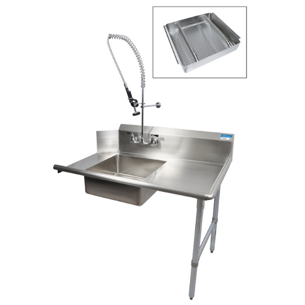 BK Resources (BKSDT-26-R-P3-G) 26" Soiled Dishtable Right Kit With Faucet