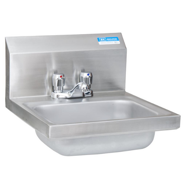 BK Resources (BKHS-D-1410-4MF) DM Hand Sink 2 Hole With Dual Supply Metering Faucet