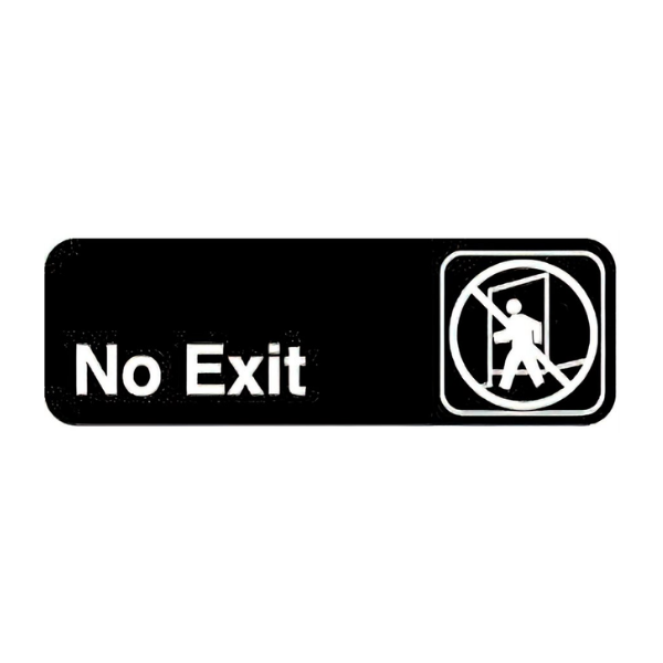 Royal Industries (ROY 394508) NO EXIT, 3" x 9" Sign
