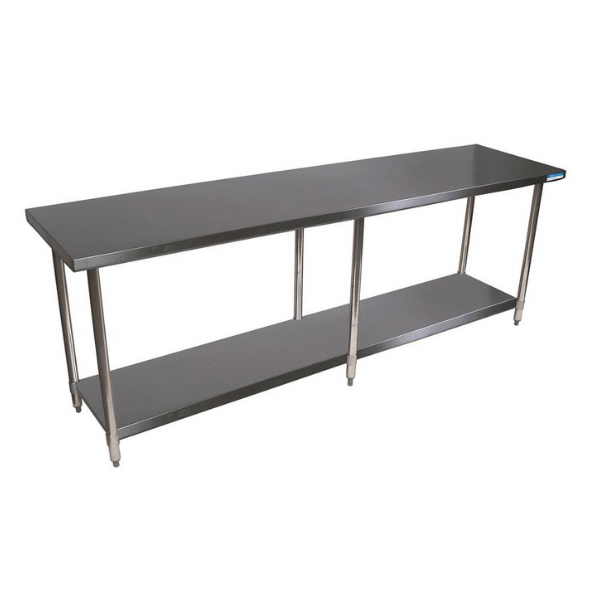 BK Resources (SVT-9624) 96" X 24" T-430 18 GA Stainless Steel Table Top and Base