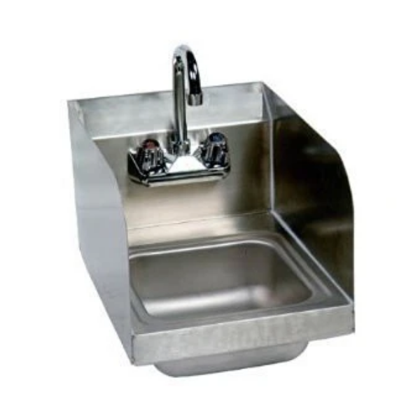 Stainless Steel Hand Sink with Side Splash - NSF - Commercial Equipment 10" X 14"