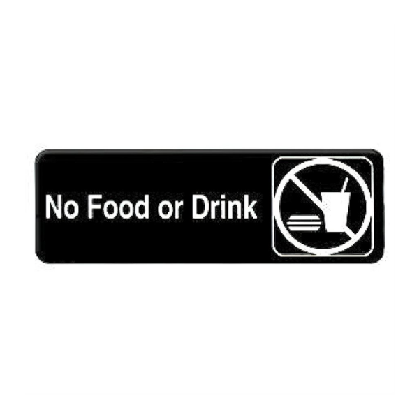 Royal Industries (ROY 394548) No Food Or Drink, 3" x 9" Sign