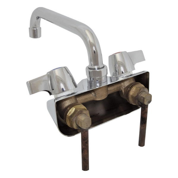 BK Resources (BKF-W2-8-G) 4" O.C. WorkForce Shallow Splash Mount Faucet With 8" Swing Spout
