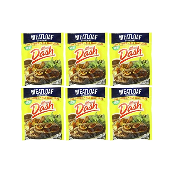 Mrs Dash Salt-Free Meatloaf Seasoning Mix, 1.25 oz Packets (Pack of 6)