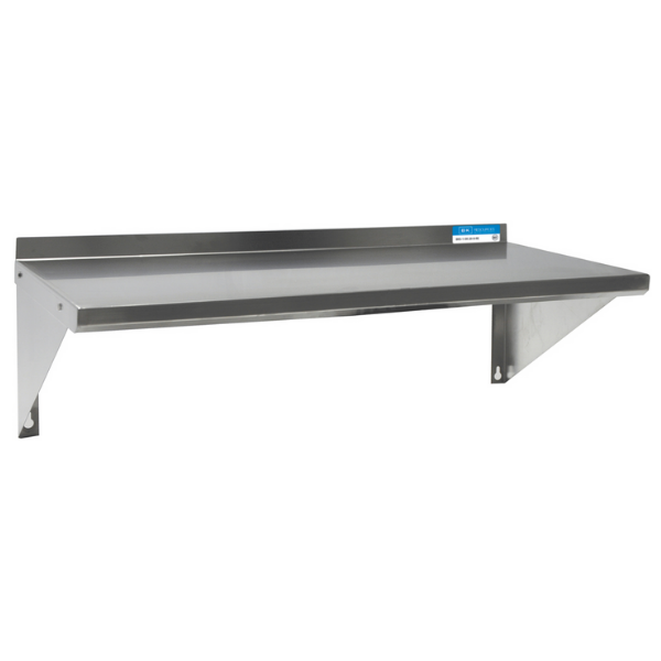 BK Resources (BKWSE-1672) 16 x 72 Stainless Steel T-430 18 GA Wall Shelf