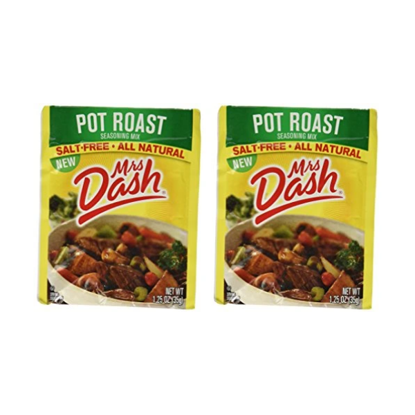 Mrs Dash Seasoning Mix - Pot Roast - All Natural - Salt-Free - Net Wt. 1.25 OZ (35 g) - Pack of 2 Packets