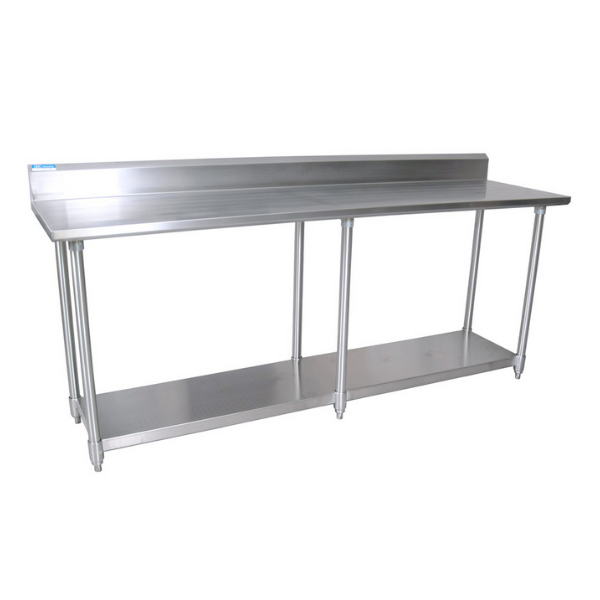 BK Resources (SVTR5-9624) 96" X 24" T-430 18 GA Table Stainless Steel Top with 5" Riser