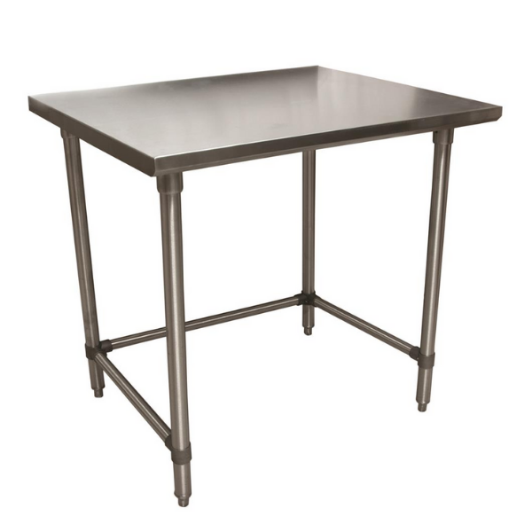 BK Resources (QVTOB-4824) 14 GA. T-304 48 X 24 Table Stainless Steel Open Base