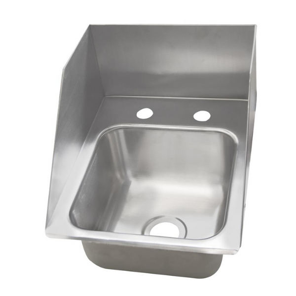 BK Resources (DDI-0909524S) 1 Compartment Drop-In Sink With Side Splashes 9X9X5D Bowl
