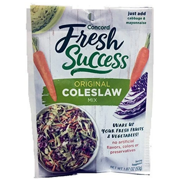Concord Foods Coleslaw Mix, 1.87 Ounce Pouches (Pack of 12)