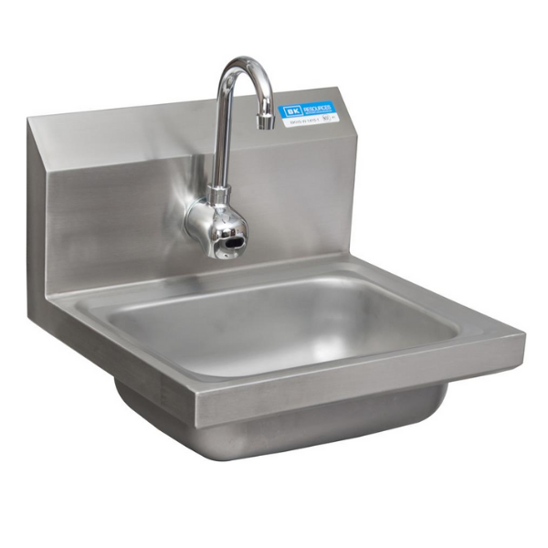 BK Resources (BKHS-W-1410-1-P-G) SM Hand Sink 1 Hole 3-1/2" Drain With Sensor Faucet