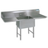 BK Resources 1 Compartment Sink 16 X 20 X 12D 2-18" DB With Stainless Steel Legs & Bracing