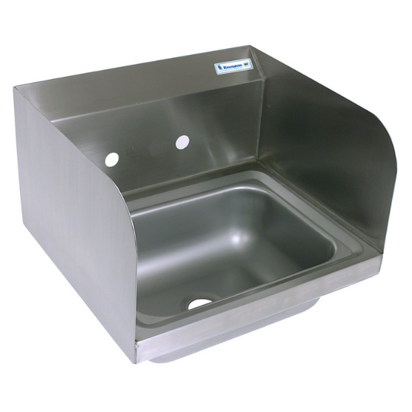 BK Resources (BKHS-W-1410-SS) SM Hand Sink 2 Hole With Side Splashes
