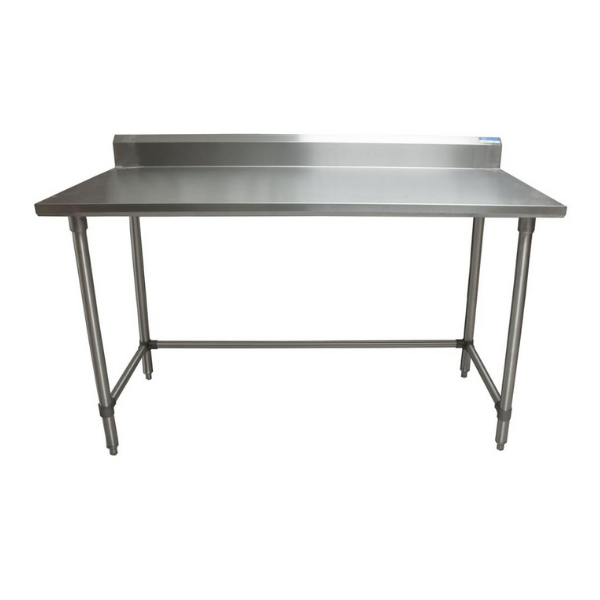 BK Resources (SVTR5OB-6030) 60" X 30" T-430 18 GA Table Stainless Steel 5" Riser Open Base