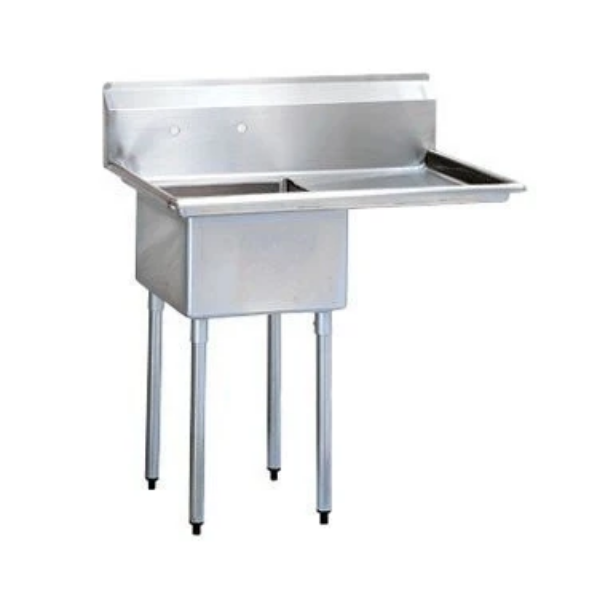 BK Resources BKS-1-1620-1218R 1-Compartment Sink, 18" Right Drainboard | 36" Length