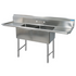 BK Resources 2 Compartment Sink 18 X 18 X 12D 2-18" Dual Drainboards With Stainless Steel Legs & Bracing