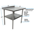 BK Resources (SVTR-3630) 36" X 30" T-430 18 GA Table Stainless Steel Top with 1.5" Riser