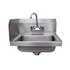 Stainless Steel Hand Sink with Left Side Splash - NSF - Commercial Equipment 16.5" X 16"