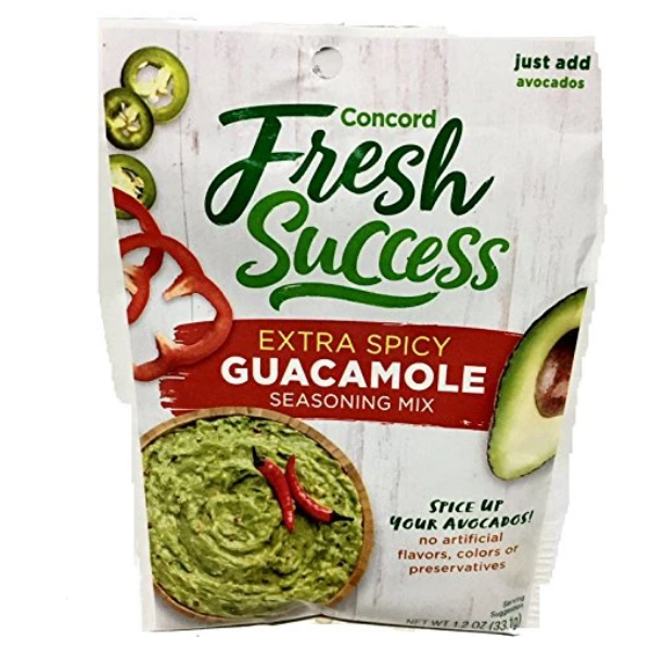 Concord Foods Extra Spicy Guacamole Mix, 1.2-ounce Pouches (VALUE Pack of 18 Pouches) Â