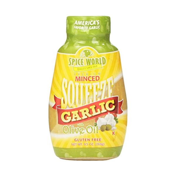 Spice World Premium Minced Garlic with Olive Oil (Glutten Free) 9.5 Oz