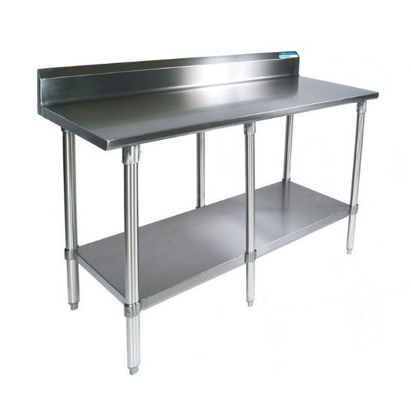 BK Resources (SVTR5-8430) 84" X 30" T-430 18 GA Table Stainless Steel Top With 5" Riser