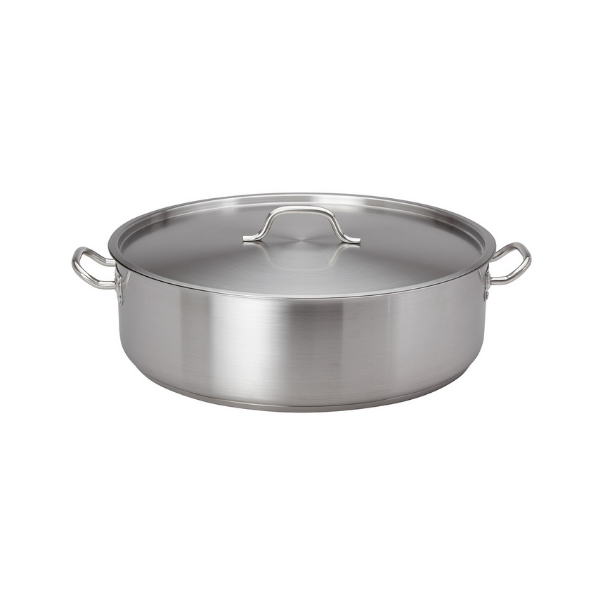 Royal Industries (ROY SS BRAZ 30) 30 qt. NSF Stainless Steel Brazier with Lid