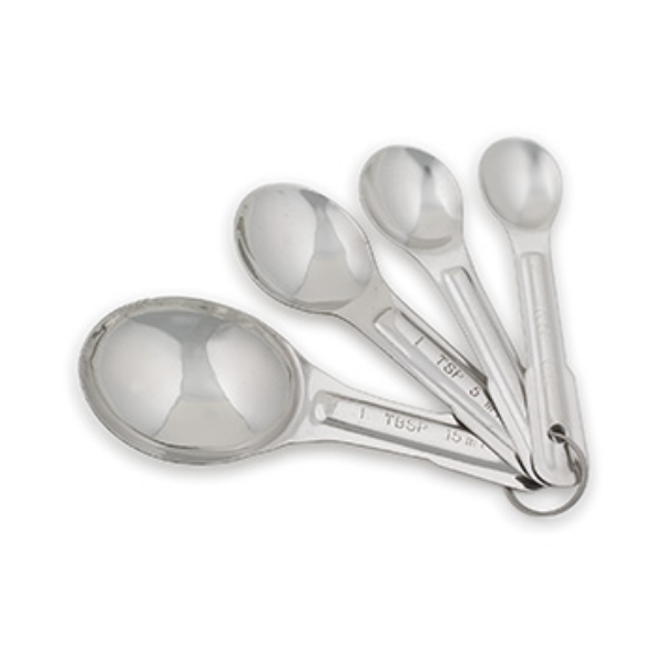 Royal Industries (ROY MS) 4-Piece Stainless Steel Measuring Spoon Set