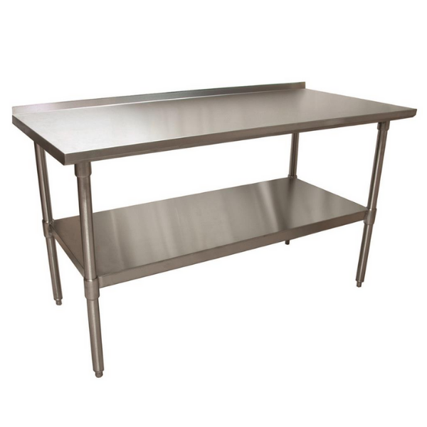 BK Resources (VTTR-6024) 60" X 24" T-430 18 GA Table Stainless Steel Top 1.5" Riser