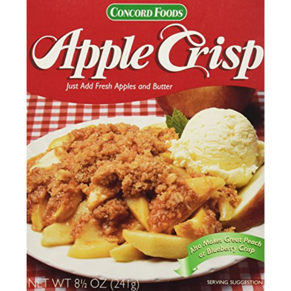 Concord Foods Apple Crisp Mix 8.5 oz Box (Pack of 4)