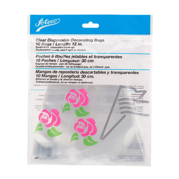 Ateco 469 18" Clear Disposable Bags - 100/Pack