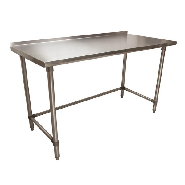 BK Resources (VTTROB-6030) 60" X 30" T-430 18 GA Table Stainless Steel 1.5" Riser Open Base