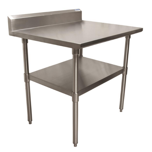 BK Resources (QVTR5-3630) 14 GA. T-304 5" Riser 36 X 30 Table Stainless Steel Base