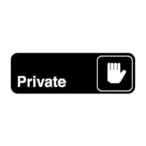 Royal Industries (ROY 394505) PRIVATE, 3" x 9" Sign