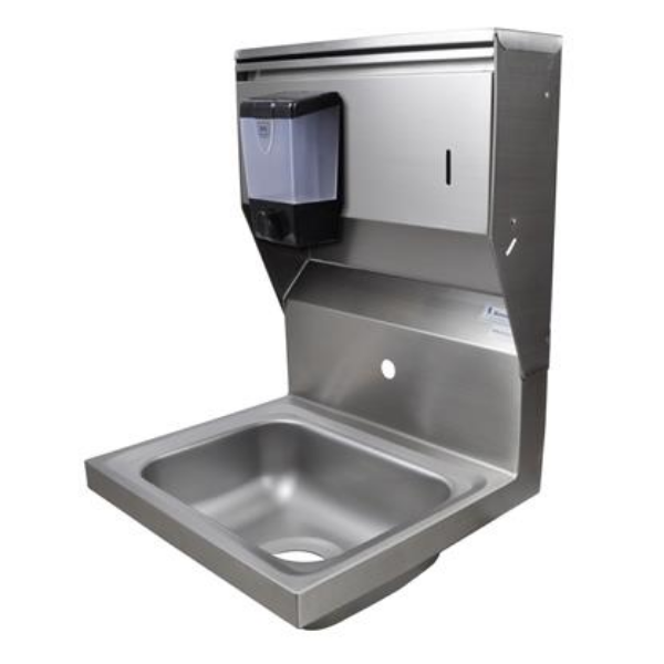 BK Resources (BKHS-W-1410-1-4D-TD) SM Hand Sink 1 Hole With Towel Dispenser