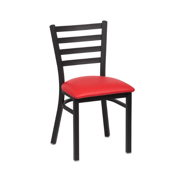 Royal Industries (ROY 9001 RED) Ladder Back Metal Chair, Red Seat