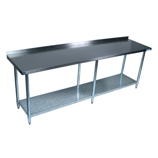 BK Resources (SVTR-8424) 84" X 24" T-430 18 GA Table Stainless Steel Top with 1.5" Riser