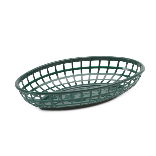 Royal Industries (DIN OVB1007) Dinesol Plastic Oval Table Baskets, Green- 36/Case