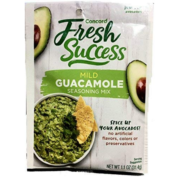 Concord Foods Mild Guacamole Seasoning Mix 1.1oz packages (VALUE Case of 18 Packages)
