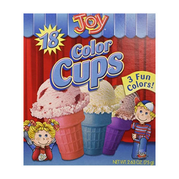 Joy, Color Cone Cups, 18 Count, 2.63oz Box (Pack of 4)