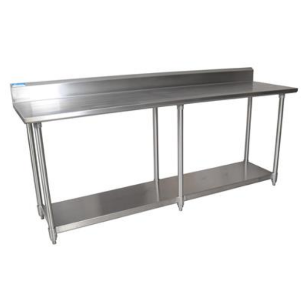 BK Resources (VTTR5-8430) 84" X 30" T-430 18 GA Table Stainless Steel Top 5" Riser