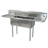BK Resources 2 Compartment Sink 24 X 24 X 14D 2-24" Dual Drainboards