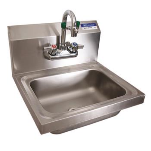 BK Resources (BKHS-W-1410EY-P-G) SM Hand Sink with Eye Wash Station