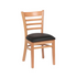 Royal Industries (ROY 8001 N BLK) Ladder Back Chair, Natural Finish, Upholstered Seat