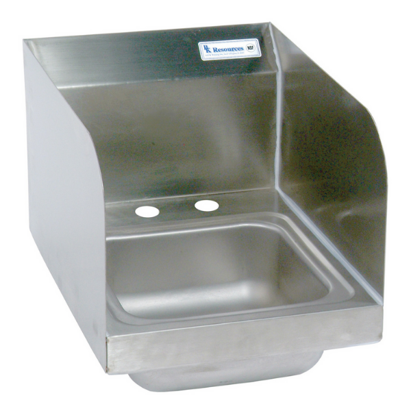 BK Resources (BKHS-D-SS-SS) DM Space Saver Hand Sink 2 Hole With Side Splashes