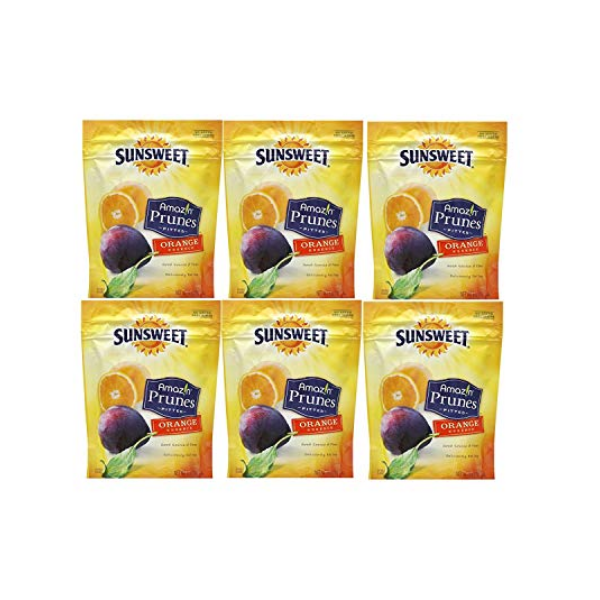 Sunsweet Amaz!n Prunes, Pitted, Orange Essence 6oz (Pack of 6)