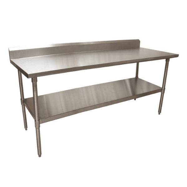 BK Resources (VTTR5-7230) 72" X 30" T-430 18 GA Table Stainless Steel Top 5" Riser